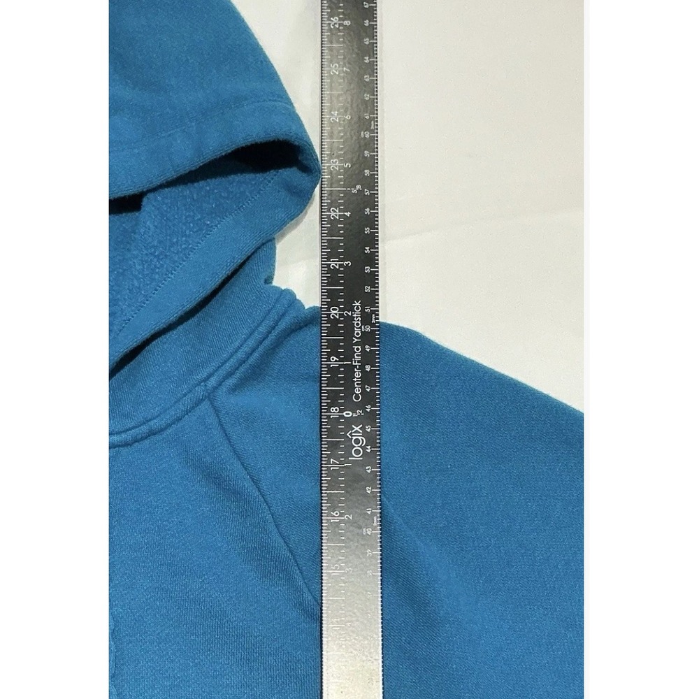 Victorias Secret Crop Hoodie Womens XL Blue Lace Up Fleece Lined - Picture 5 of 6